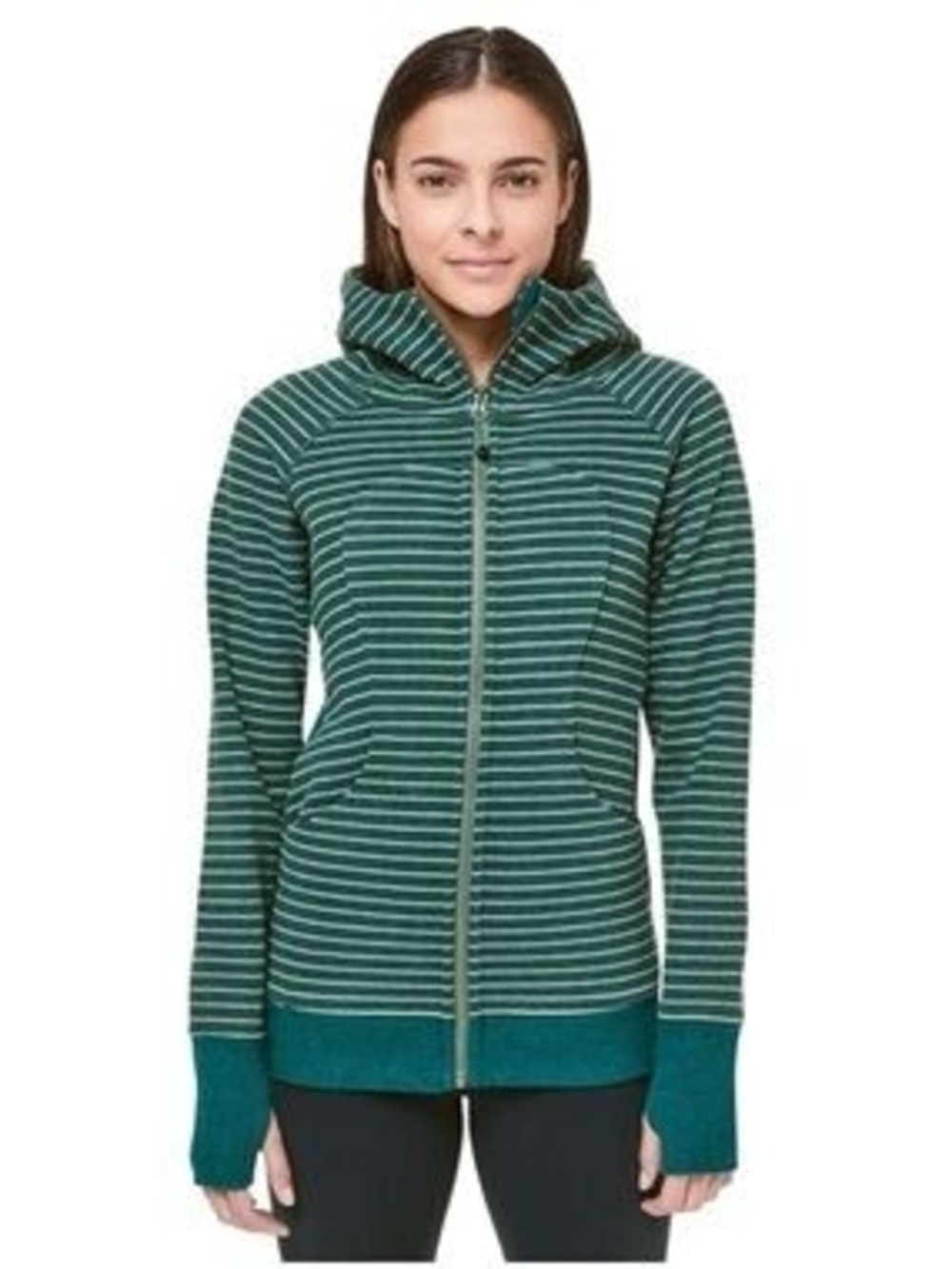 Striped Green Scuba Hoodie